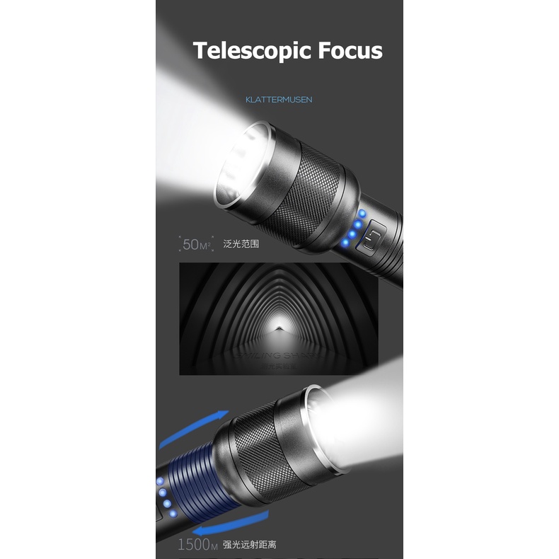 Smilingshark E81 Đèn pin mini mạnh mẽ có thể sạc lại USB 3 chế độ Đèn đuốc chống thấm nước cho Đi bộ đường dài cắm trại ngoài trời | BigBuy360 - bigbuy360.vn