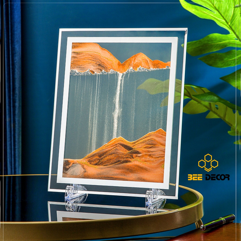 Tranh Cát Chảy 3D Chuyển Động Hình Chữ Nhật - Tranh Cát Lún Chuyển Động 3D Trang Trí Bàn Làm Việc