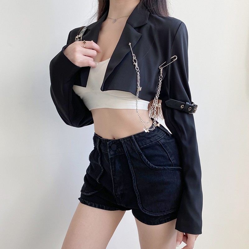 Áo khoác croptop nữ tay dài Emilyshop ulzzang