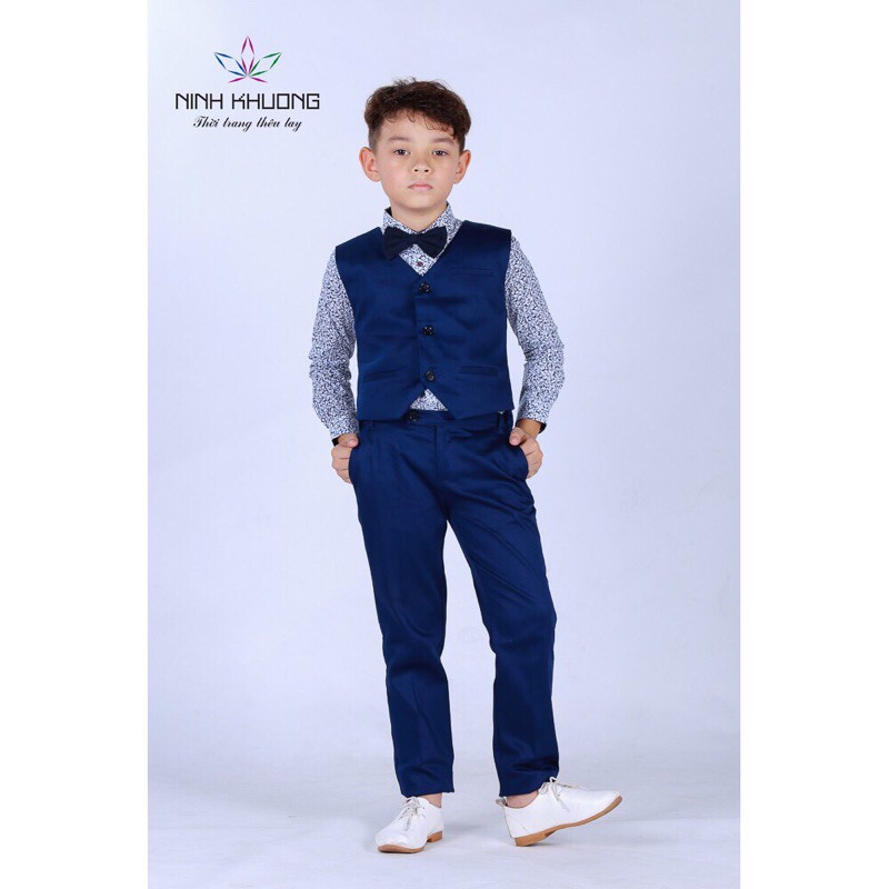 Bộ Vest bé trai, gồm 2 món ghi lê và quần, giá 398 giảm 50% còn 199 k