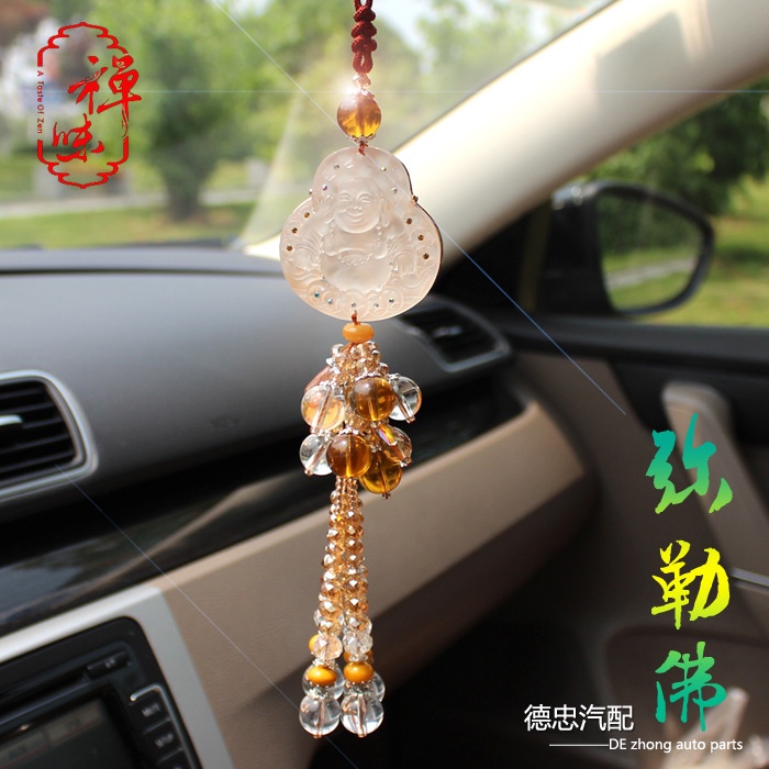 Dây Treo Kính Hậu Xe ô tô, Xe hơi, Xe tải, Chất liệu Pha Lê tinh khiết, mang lại bình an, may mắn, Kèm hộp lót Nhung