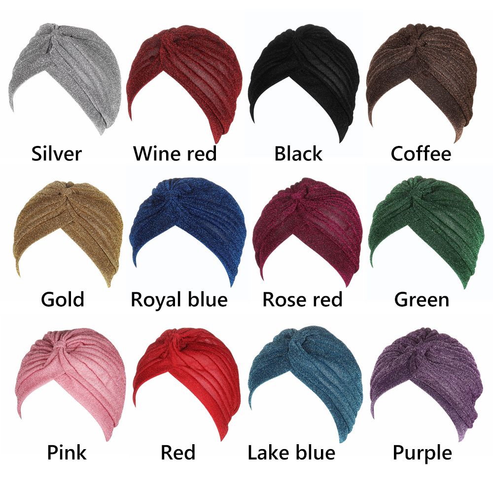 YUDESHUI Mũ turban trùm đầu mềm mại co giãn nhiều màu thời trang cho nữ