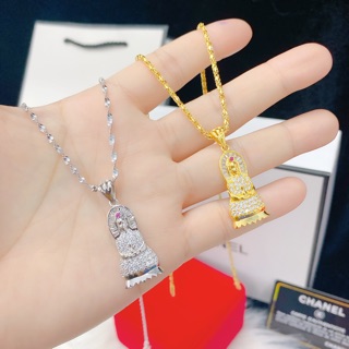 Dây chuyền xoắn mặt mẹ đính đá mạ vàng + bạch kim