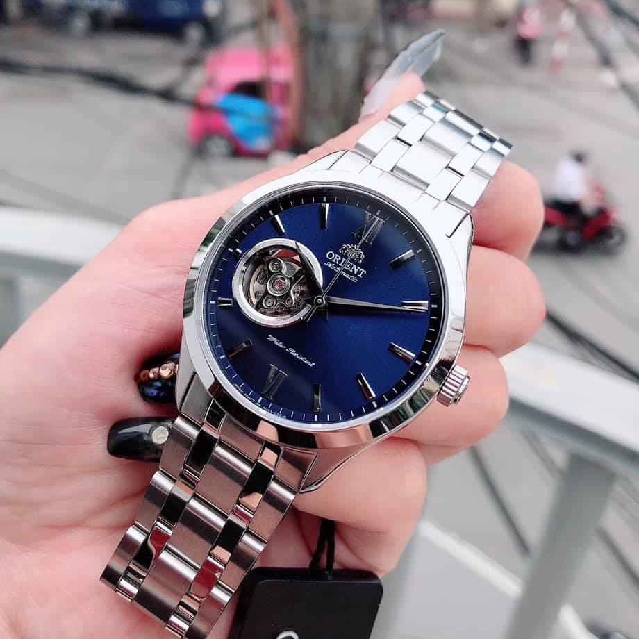 Đồng hồ Nam chính hãng Orient Open Heart/Hở tim FAG03001D0 Automatic Mặt xanh-Máy cơ tự động-Dây kim loại-Size 39mm