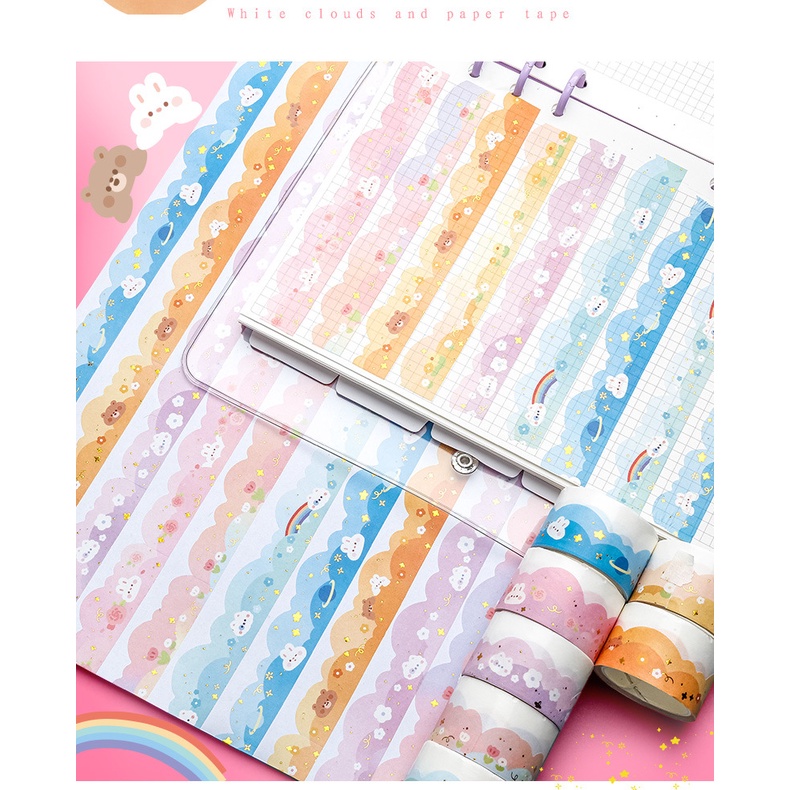 Kabaxiong Miếng Dán Trang Trí Sổ Tay Hình Đám Mây Xinh Xắn