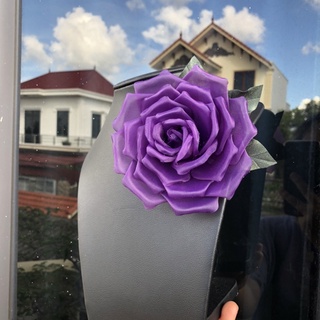 Hoa cài áo handmade- Hoa cài áo tím huế 10cm- cài váy đầm, áo dài nền nã