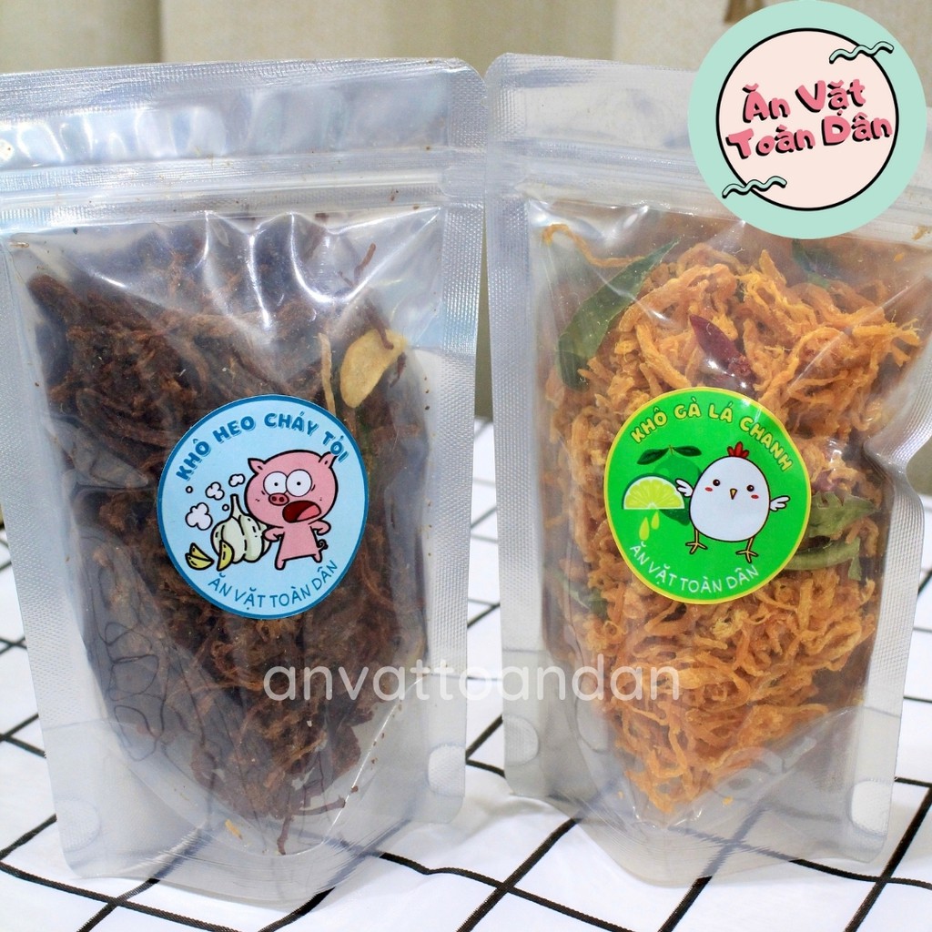 [COMBO] Khô gà lá chanh & Khô heo cháy tỏi túi zip 100g, đồ ăn vặt Hà Nội | BigBuy360 - bigbuy360.vn