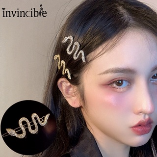 Unique Design Crystal Snake Shape Hairpins/ Fashion Rhinestone Hair Clips/ Korean Metal Bangs Side Clip