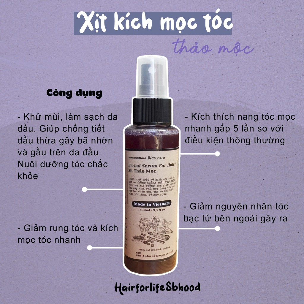 Bộ dầu gội ủ xả xịt tóc thảo mộc 💥CHẤT LƯỢNG TỐT NHẤT💥 combo sản phẩm chăm sóc làm tóc chắc khỏe