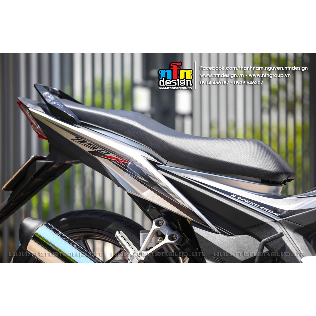 Tem Rời Dán Xe Sonic Mẫu Bạc Đen Đỏ 150R Cực Đẹp, Hàng 3 Lớp Chất Lượng Cao