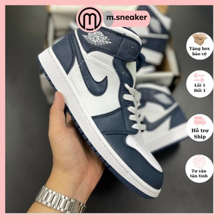 |m.sneaker| giày sneaker jd đen xanh navy cao cổ, Giày JD 1 xanh thân cổ cao