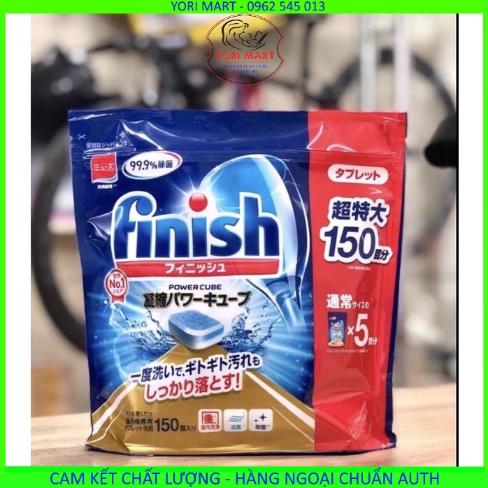 Viên rửa bát Finish chuyên dụng cho máy rửa bát nội địa Nhật, 150 viên/ túi