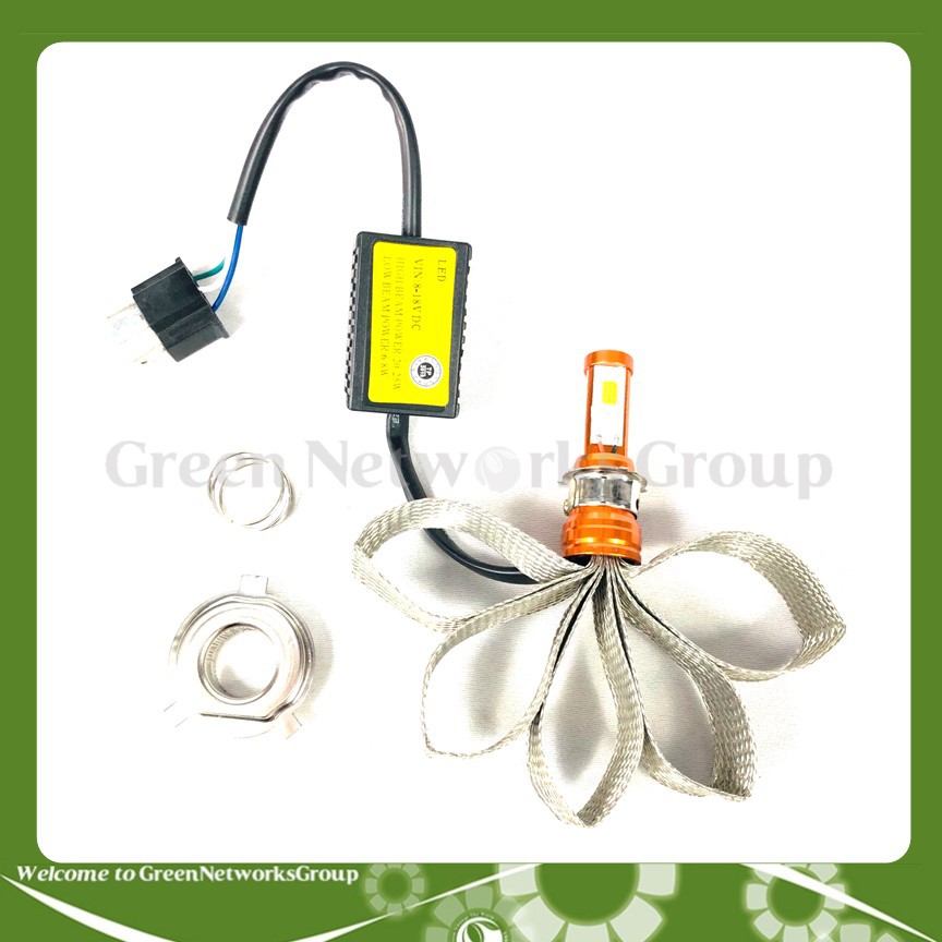 Đèn Led chân H4 râu tản nhiệt 3 tim 30W Greennetworks