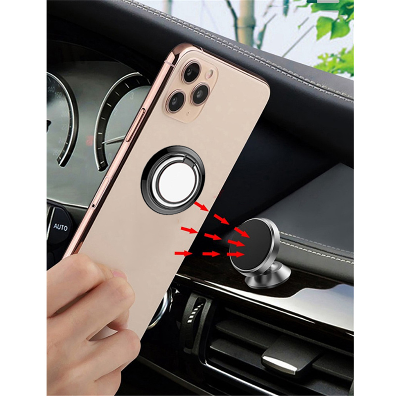 Magnetic Finger Ring Car Stand Holder Phone Case for Itel S11 S12 S13 S15 S16 PRO S31 S32 Soft TPU Transparent Back Cover