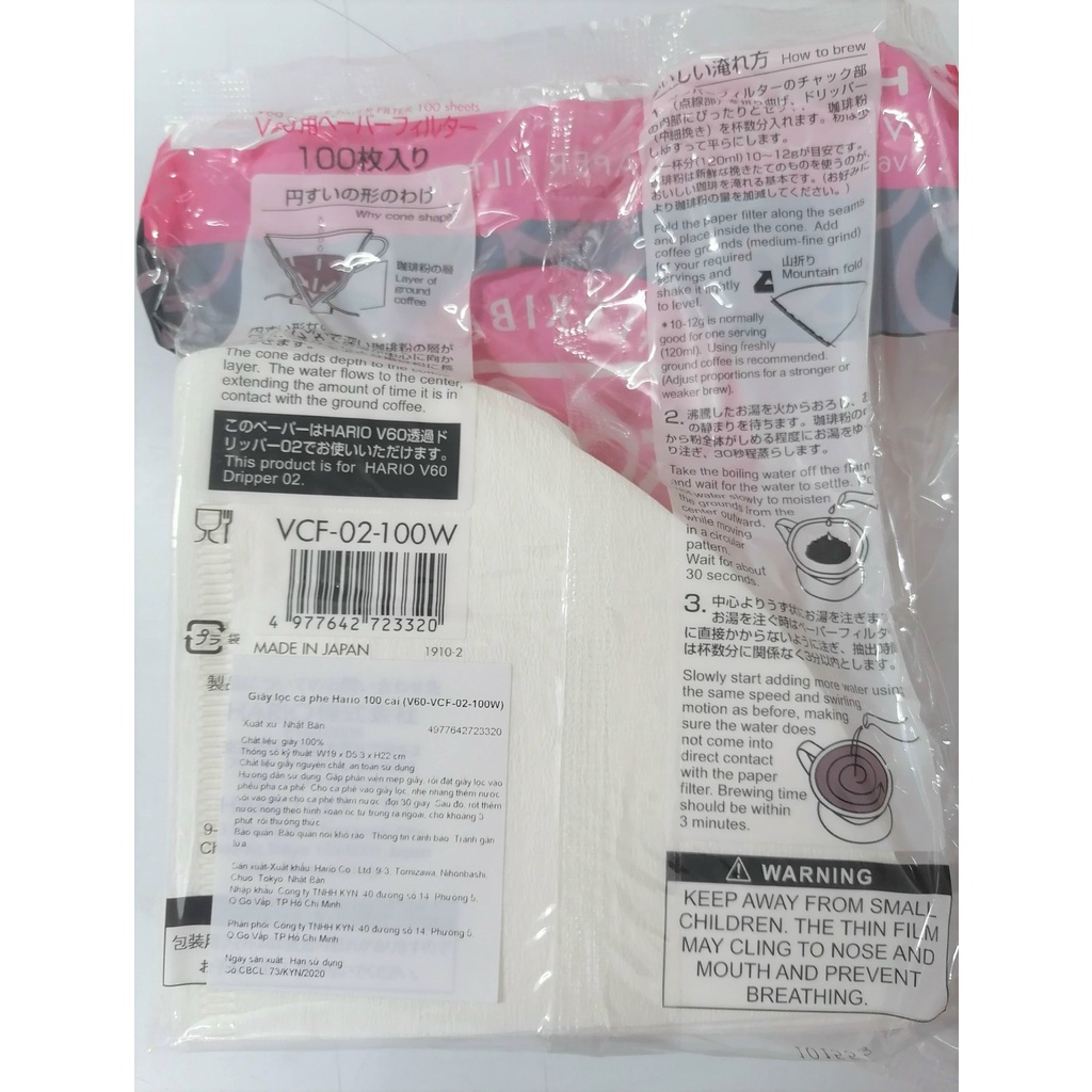 GIẤY LỌC CÀ PHÊ  HARIO V60  Coffee Paper Filter