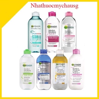 Tẩy Trang Garnier Micellar Cleasing Water 400ml Pháp,Loại Cặn Bụi Bẩn,Sạch Sâu
