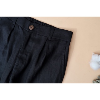 Quần côn Linen baggy KACHISA màu đen