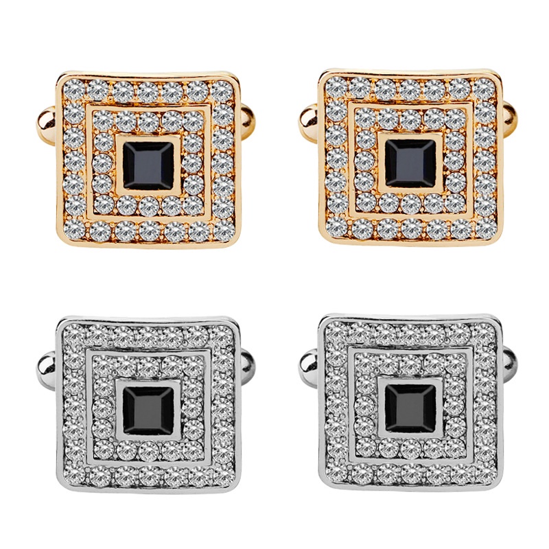 [NF] Khuy Măng Sét Đính Kim Cương Tráng Men Phong Cách Pháp Sáng Tạo Thời Trang Mới Cho Nam