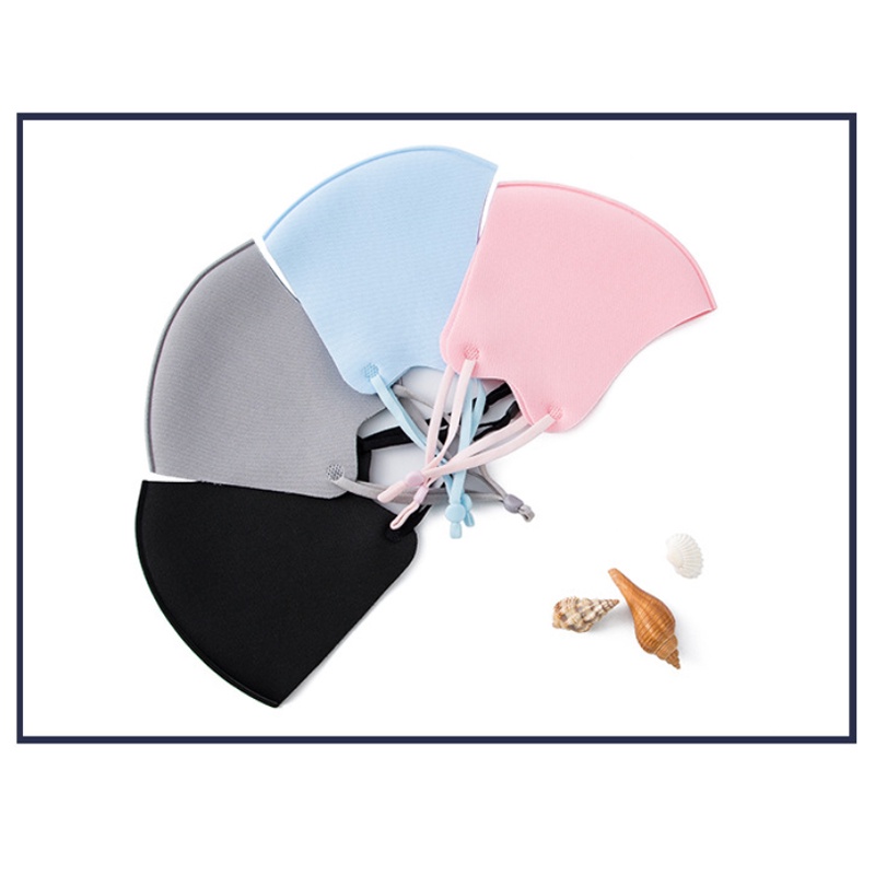 1 Set 5 Khẩu Trang Lụa Lạnh Chống Bụi Có Thể Giặt Lại 89L2