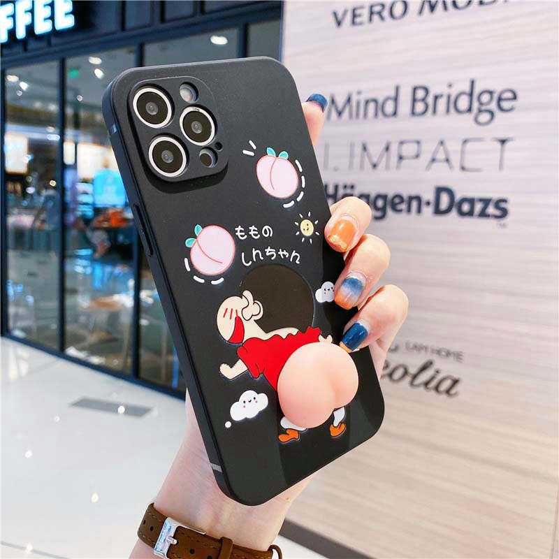 Ốp Điện Thoại Bằng Silicon Hình Mông Shin 3D Cho Iphone 12 11 Pro Max X Xs Max Xr | BigBuy360 - bigbuy360.vn