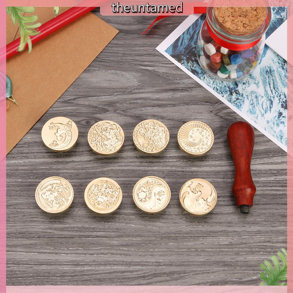 Đầu con dấu sáp 30mm DIY bằng đồng phong cách cổ điển để trang trí lưu bút/nhật ký/album ảnh DIY