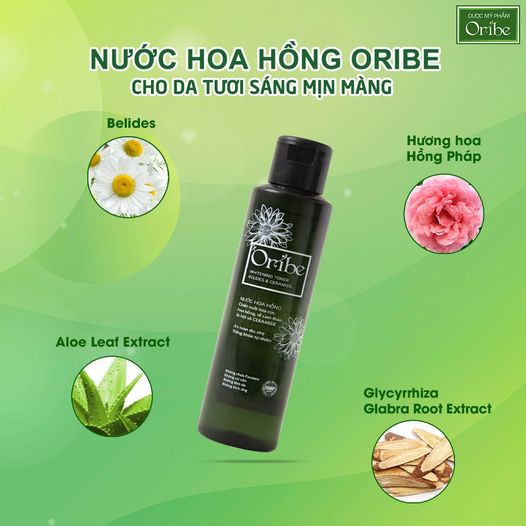 Nước hoa hồng Oribe sạch da ngừa mụn chiết xuất hoa cúc hoa hồng 150ml