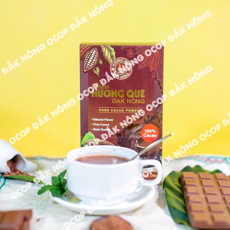 Bột Cacao Hương Quê Đắk Nông đạt chuẩn OCOP 3 sao, Cacao nguyên chất đặc sản Đắk Nông