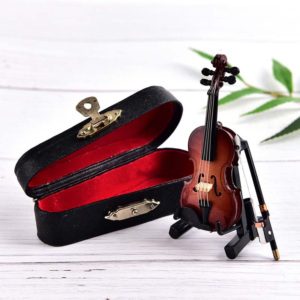 Mô Hình Đàn Violin AUGUSTINA Mini Bằng Nhựa Resin Kèm Giá Đỡ Và Hộp Đựng Dành Cho Trang Trí Tiểu C