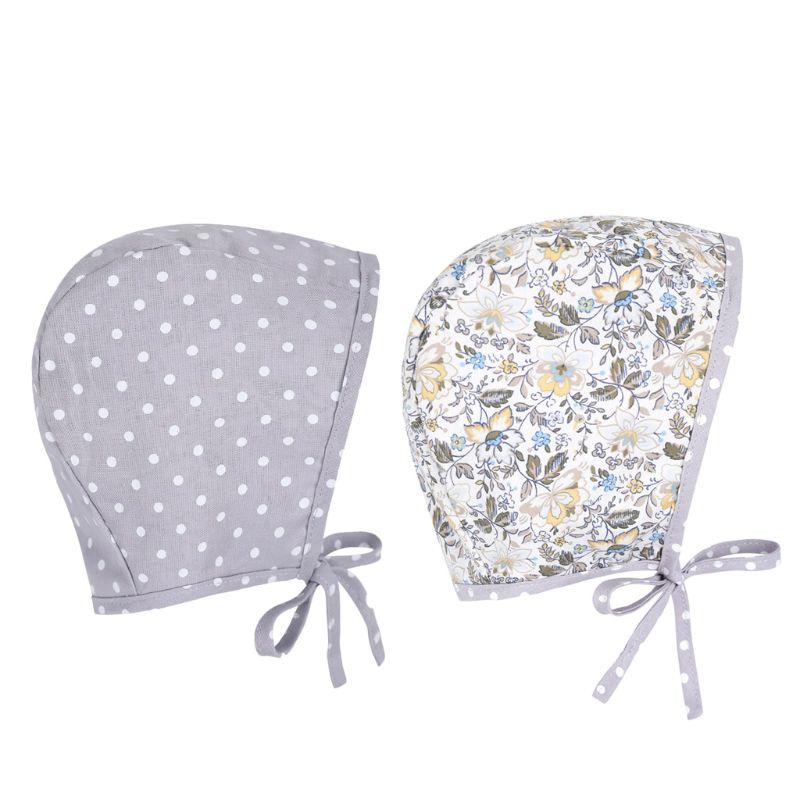 Mũ Cotton Hai Mặt Đính Hoa Thủ Công Giữ Ấm Mùa Đông Cho Bé Gái