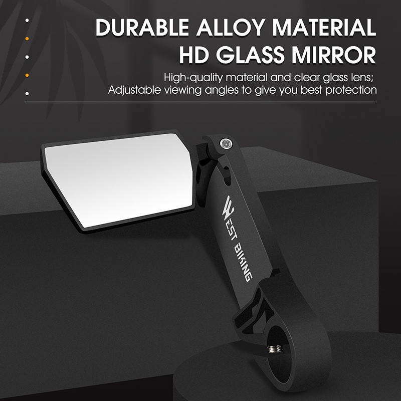 Gương Chiếu Hậu Gấp Gọn Điều Chỉnh Xoay 360 Độ Tiện Dụng° Gương Chiếu Hậu Xoay Được Bằng Hợp Kim Màu Đen Dành Cho Xe Đạp