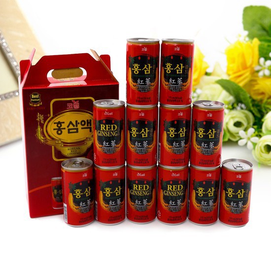 [DATE MỚI] Nước Hồng Sâm Lon Nguyên Chất Hàn Quốc, Hộp 12 lon * 175ml