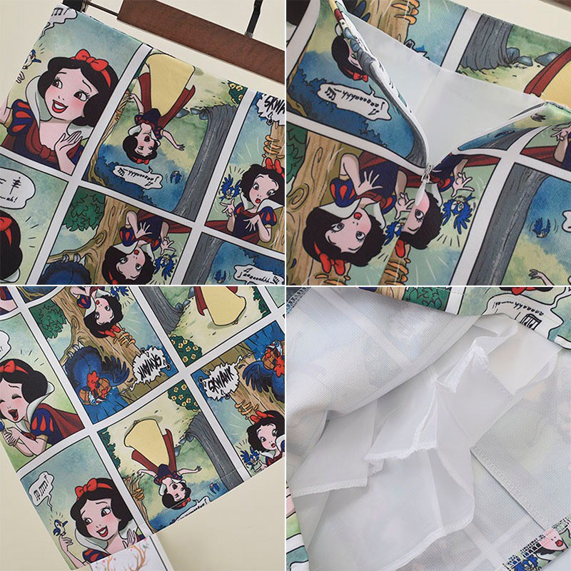 [Baywellfashion]Chân váy lưng cao hoạ tiết in phong cách Hàn Quốc | BigBuy360 - bigbuy360.vn