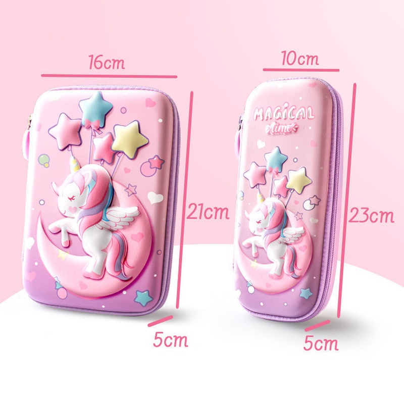 Túi Đựng Bút EVA Họa Tiết Kỳ Lân Hoạt Hình 3D Dễ Thương