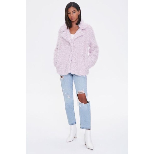 Áo khoác lông Shaggy Faux Fur Coat F21 hàng XK