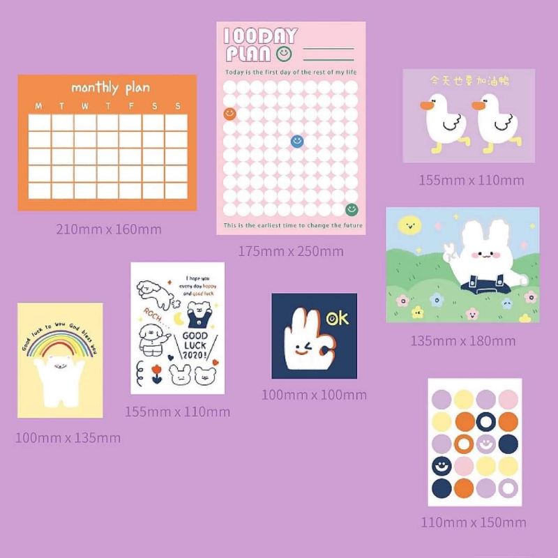 Planner Set Nhiều Màu Dễ Thương