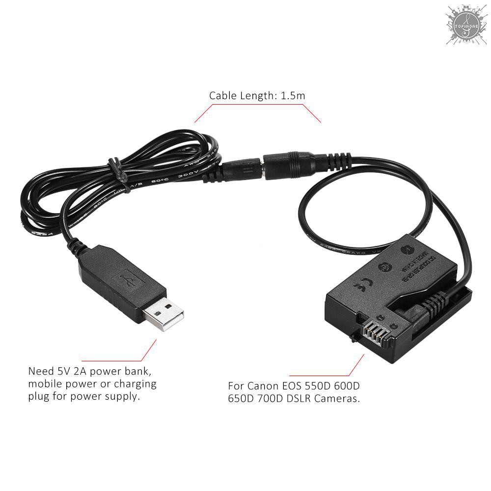 Pin giả andoer dr-e8 dc cổng cắm usb dự phòng cho lp-e8 canon eos 550d 600d 650d