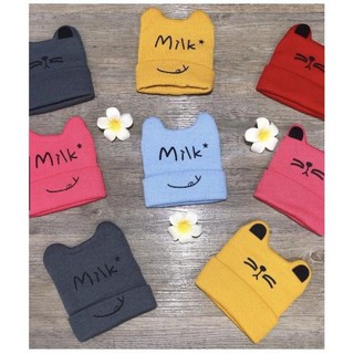Mũ len mặt mèo cho bé