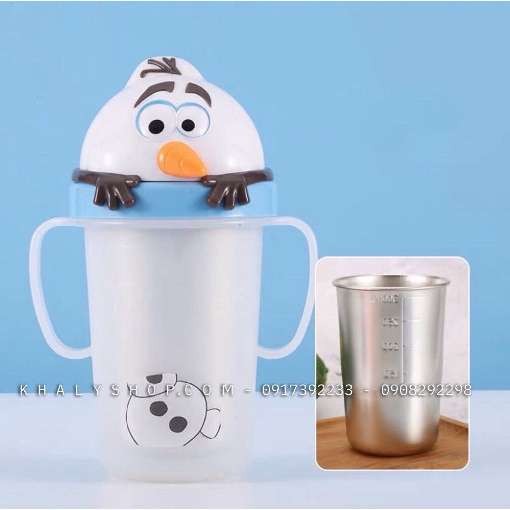 Bình tập uống có tay cầm hình nhân vật hoạt hình siêu iu cho Bé - 300ml -