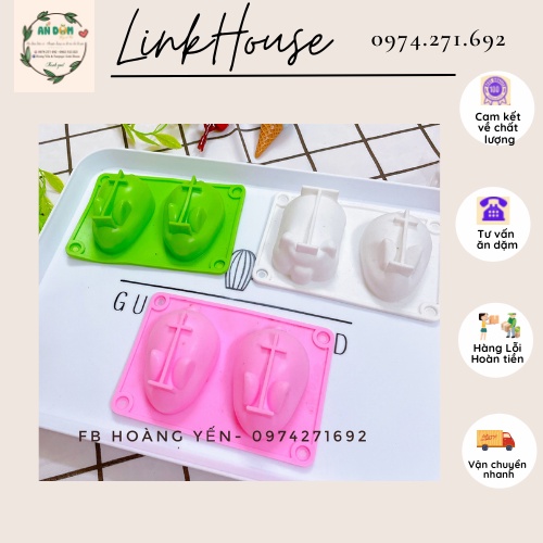 Khuôn silicon hình Thỏ Lợn làm pudding, bánh, thạch cho bé