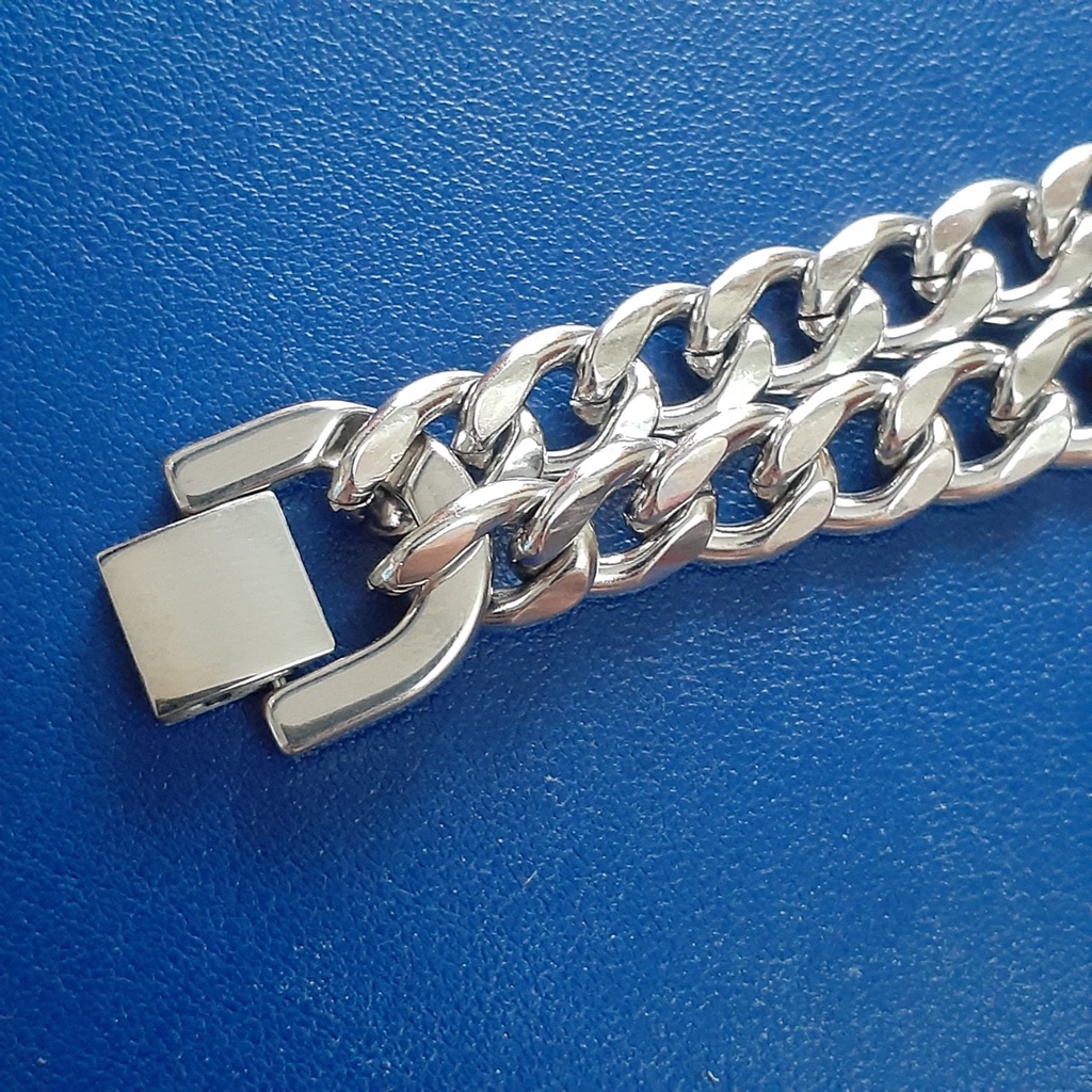 Lắc inox 2 sợi kiểu lặc đơn 10mm khóa bộ sáng đẹp, không đen, thể hiện đẳng cấp phái mạnh