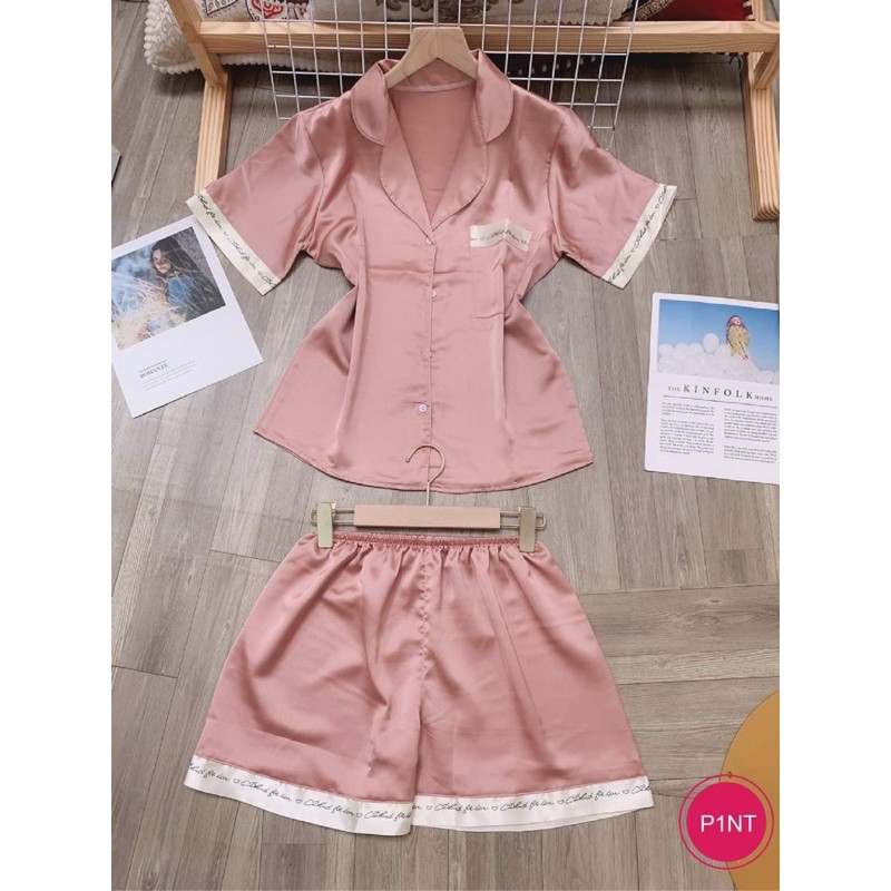 [Mã SFP-80938602 20k cho Follower mới] Đồ ngủ Bộ đồ pijama lụa quần áo cộc một màu lịch sự thoải mái Freesize