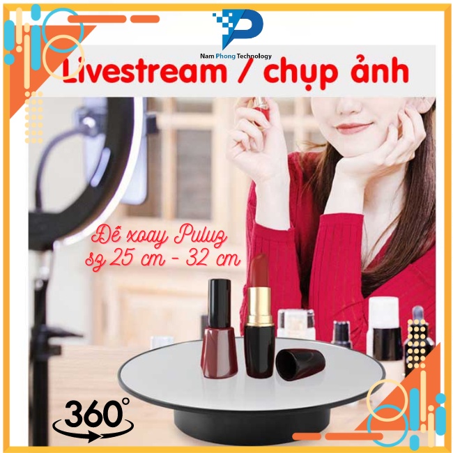 BÀN XOAY 360 ĐỘ TRƯNG BÀY SẢN PHẨM, ĐẾ XOAY ĐIỆN CHỤP ẢNH SẢN PHẨM CHÍNH HÃNG PULUZ (25CM - 32CM) - NAMPHONGTECHNOLOGY