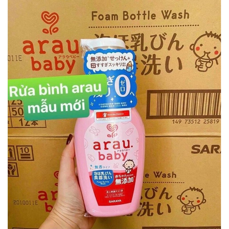Nước rửa bình sữa Arau Nhật Bản mẫu mới date mới - chai/túi