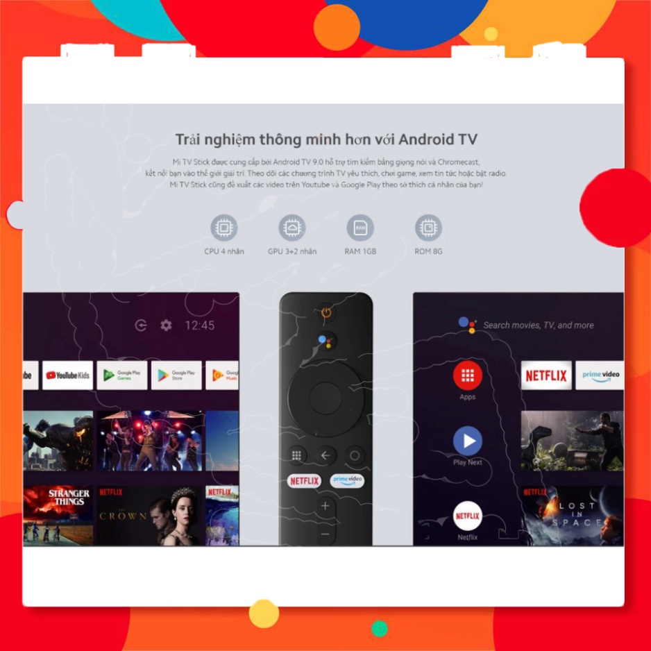 XẢ HÀNG Tivi box Xiaomi Mi TV Stick Bản Quốc Tế Tiếng Việt tìm kiếm giọng nói XẢ HÀNG