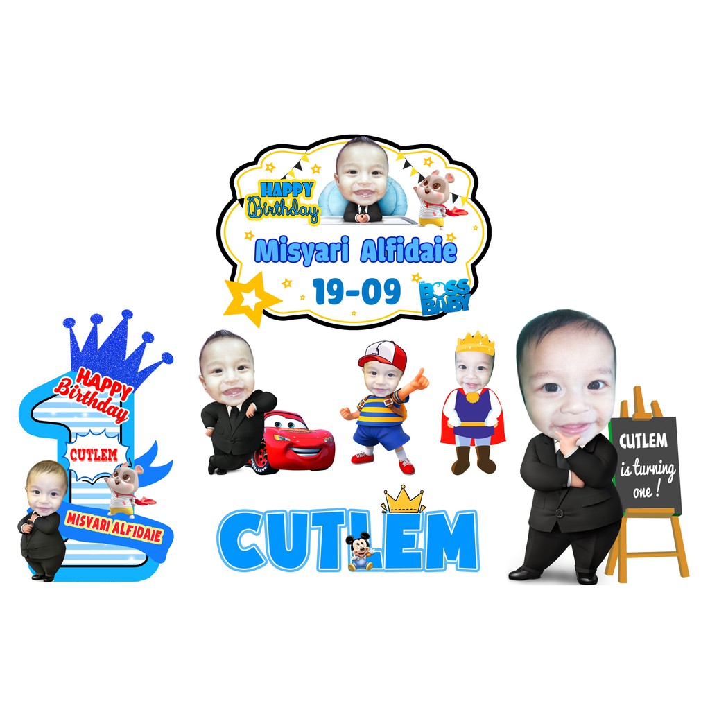 ⚡️Flash Sale ⚡️SET chibi sinh nhật bé trai_FREE thiết kế theo yêu cầu_FREE SHIP