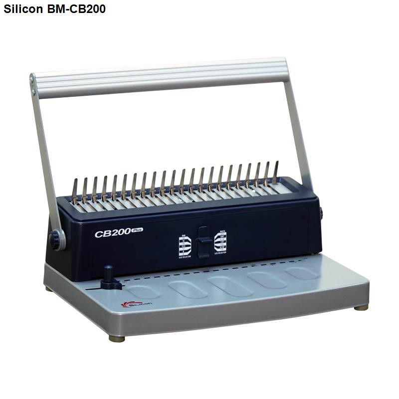Máy đóng sách bằng tay gáy nhựa Silicon BM-CB200 ( Đục lỗ 15 tờ/ lần,lỗ hình chữ nhật, dùng lò xo nhựa)