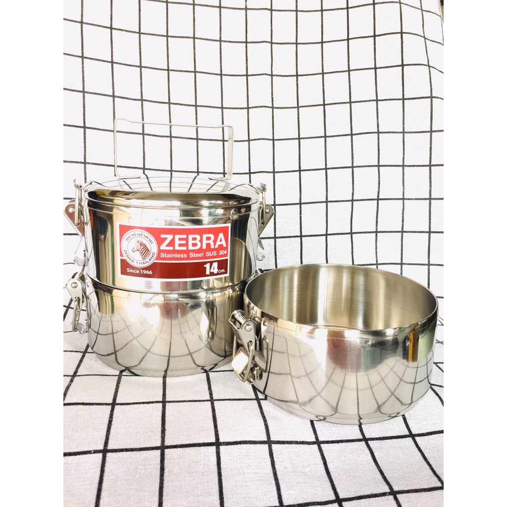 Camen inox cao cấp Zebra 3 ngăn 3 khoá cài (14*3k)