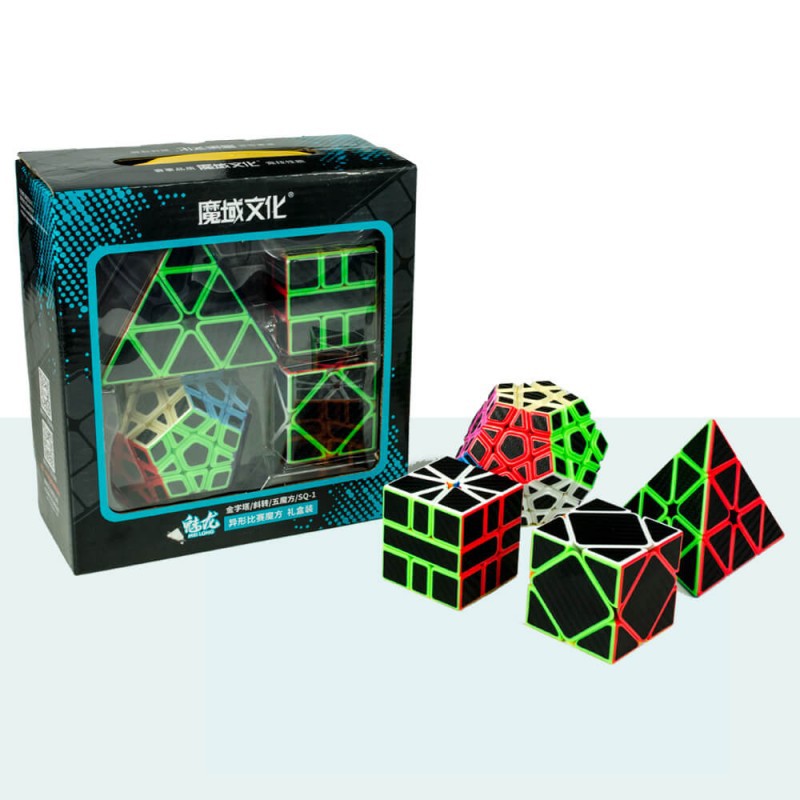 Combo 4 Rubik Moyu Carbon Biến Thể - 4 Rubik Biến Thể (Tặng 4 chân đế)