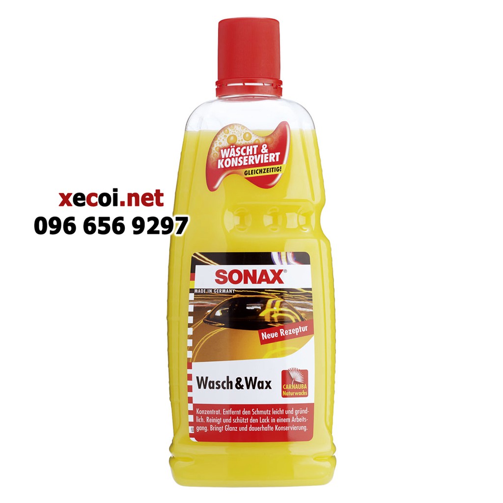 (giá tốt) Nước rửa xe kiêm bóng sơn 2in1 Sonax Wasch&Wax 1000 ml