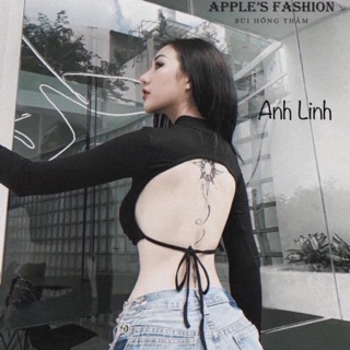 áo crt dài tay hở lưng có mút